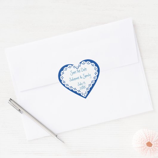 Bewaar de datum Pas bloemhartsticker aan Hart Sticker (Envelop)