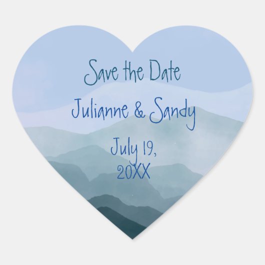 Bewaar de datum Pas buiten berg aan  Hart Sticker (Voorkant)