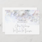 Bewaar de datum | Pastel Pioenrozen Bloemen Kaart (Voorkant / Achterkant)