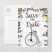 Bewaar de datum Penny Farthing Briefkaart (Voorkant / Achterkant)