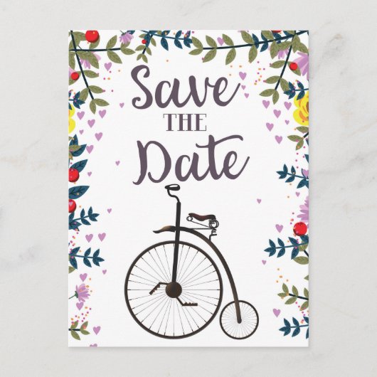 Bewaar de datum Penny Farthing Briefkaart (Voorkant)