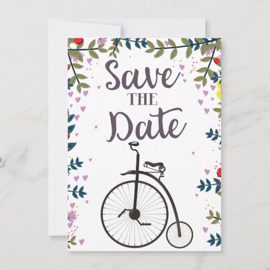 Bewaar de datum Penny Farthing Kaart (Achterkant)