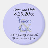 Bewaar de datum periwinkle magneet (Voorkant)