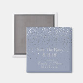 Bewaar de datum Petite Silver Stars Magnet-DSTY Bl Magneet (Voorkant / Achterkant)