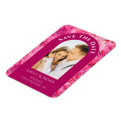 Bewaar de datum Pink Dahlia Waterverf Floral Magneet (Linkerzijde)