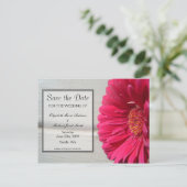Bewaar de datum Pink Daisy Briefkaart (Staand voorkant)