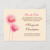 Bewaar de datum Pink Flowers briefkaarten (Voorkant)