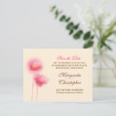 Bewaar de datum Pink Flowers briefkaarten (Staand voorkant)