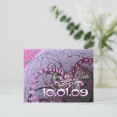 Bewaar de datum Pink Hearts - Aankondigingskaart (Staand voorkant)