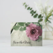 Bewaar de datum Pink Rose Briefkaart (Staand voorkant)