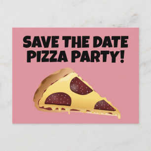 BEWAAR DE DATUM PIZZA PARTY INVITATIONS BRIEFKAART