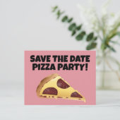 BEWAAR DE DATUM PIZZA PARTY INVITATIONS BRIEFKAART (Staand voorkant)