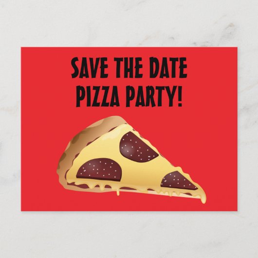BEWAAR DE DATUM PIZZA PARTY INVITATIONS BRIEFKAART (Voorkant)