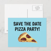 BEWAAR DE DATUM PIZZA PARTY INVITATIONS BRIEFKAART (Voorkant / Achterkant)