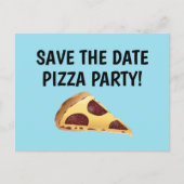 BEWAAR DE DATUM PIZZA PARTY INVITATIONS BRIEFKAART (Voorkant)