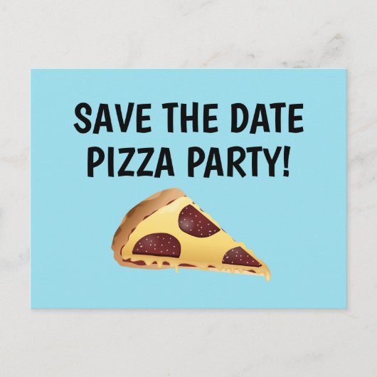 BEWAAR DE DATUM PIZZA PARTY INVITATIONS BRIEFKAART (Voorkant)