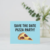 BEWAAR DE DATUM PIZZA PARTY INVITATIONS BRIEFKAART (Staand voorkant)