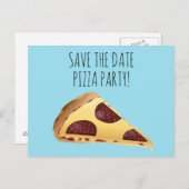 BEWAAR DE DATUM PIZZA PARTY INVITATIONS BRIEFKAART (Voorkant / Achterkant)