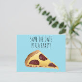BEWAAR DE DATUM PIZZA PARTY INVITATIONS BRIEFKAART (Staand voorkant)