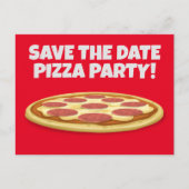 BEWAAR DE DATUM PIZZA PARTY INVITATIONS BRIEFKAART (Voorkant)