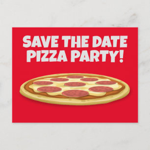 BEWAAR DE DATUM PIZZA PARTY INVITATIONS BRIEFKAART