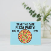 BEWAAR DE DATUM PIZZA PARTY INVITATIONS BRIEFKAART (Staand voorkant)