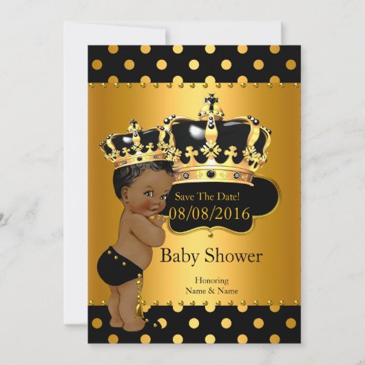 Bewaar de datum Prince Baby shower Etnisch Save The Date (Voorkant)