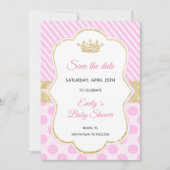 Bewaar de datum Princess Glitter Pink Gold Save The Date (Voorkant)