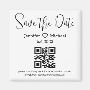 bewaar de datum qr-code minimalistische moderne tr magneet