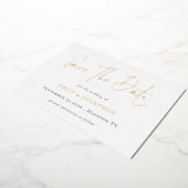 Bewaar de datum QR-code script bruiloft echt   Folie Uitnodiging (Gedraaid)