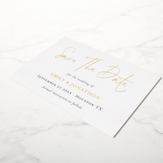 Bewaar de datum QR-code script bruiloft echt   Folie Uitnodiging (Gedraaid)