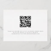 Bewaar de datum QR-code script bruiloft echt   Folie Uitnodiging (Achterkant)