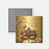 Bewaar de datum Quinceanera Sweet 16 Masquerade Go Magneet (Voorkant / Achterkant)