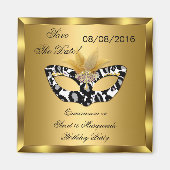 Bewaar de datum Quinceanera Sweet 16 Masquerade Go Magneet (Voorkant)