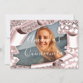 Bewaar de datum QUINCEAÑERA Zoete 16e Roos Foto Save The Date