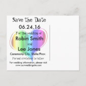 Bewaar de datum Rainbow briefkaart (Achterkant)