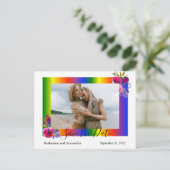Bewaar de datum Rainbow Gay bloemen Aankondigingskaart (Staand voorkant)