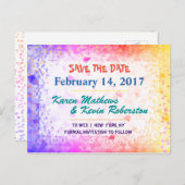 Bewaar de datum Rainbow Sunshine Aankondigingskaart (Voorkant / Achterkant)
