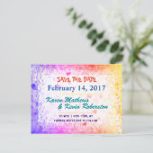 Bewaar de datum Rainbow Sunshine Aankondigingskaart (Staand voorkant)