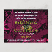 Bewaar de datum- Rasberry Floral Dis... - Geperson Aankondigingskaart (Achterkant)