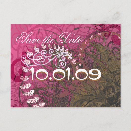 Bewaar de datum Rasberry Hearts - - Aankondigingskaart (Voorkant)