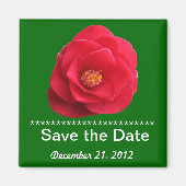 Bewaar de datum Red Camellia Flower Magneet (Voorkant)