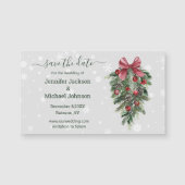 Bewaar de datum Red Christmas  Green Magnet (Voorkant)