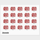 Bewaar de datum Red Double Happiness Wedding Vierkante Sticker (Vel)