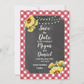Bewaar de datum Red White Sunflower Floral Wedding Save The Date (Voorkant)