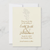 Bewaar de datum reliëf look cross elke kleur save the date (Voorkant)