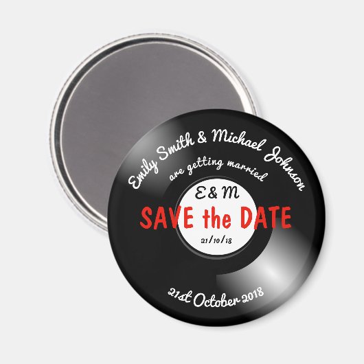 BEWAAR de DATUM Retro Vinyl Grammofoonplaat Schijf Magneet (Voorkant / Achterkant)