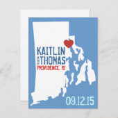 Bewaar de datum - - Rhode Island Aankondigingskaart (Voorkant / Achterkant)