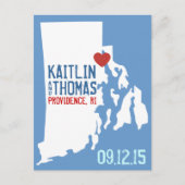 Bewaar de datum - - Rhode Island Aankondigingskaart (Voorkant)