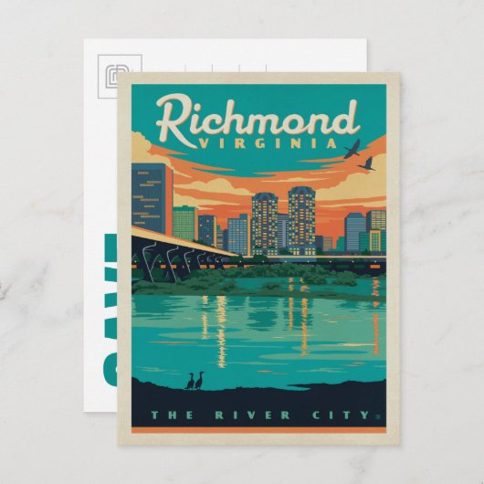 Bewaar de datum - Richmond, VA Aankondigingskaart (Voorkant / Achterkant)